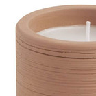Vela Com Suporte Em Cimento Riscado Cor Terra  - Mart