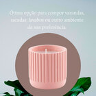 Vela Decorativa Com Suporte Em Cimento Rosa Mart 12859