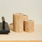 Vela Decorativa Tronco Madeira Eucalipto - Kit 3 Unidades