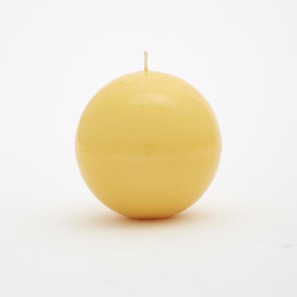 Vela em bola Zôdio cera vegetal amarela 9cm