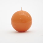 Vela em bola Zôdio cera vegetal laranja 9cm