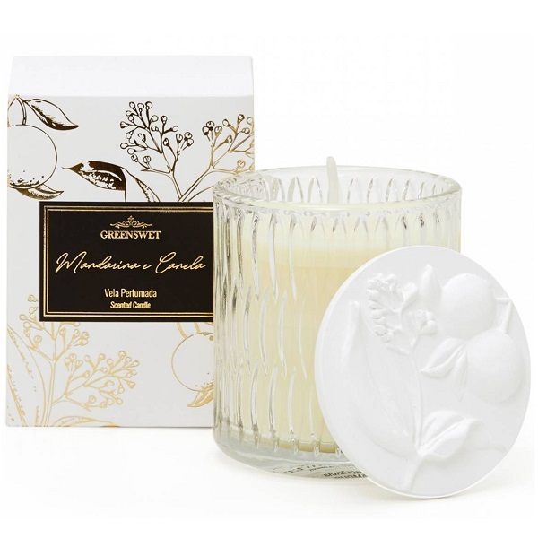 Vela Perfumada Essencia Mandarina E Canela Greenswet Mc12