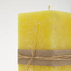 Vela retangular Zôdio cera vegetal amarelo 8x18cm
