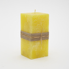 Vela retangular Zôdio cera vegetal amarelo 8x18cm