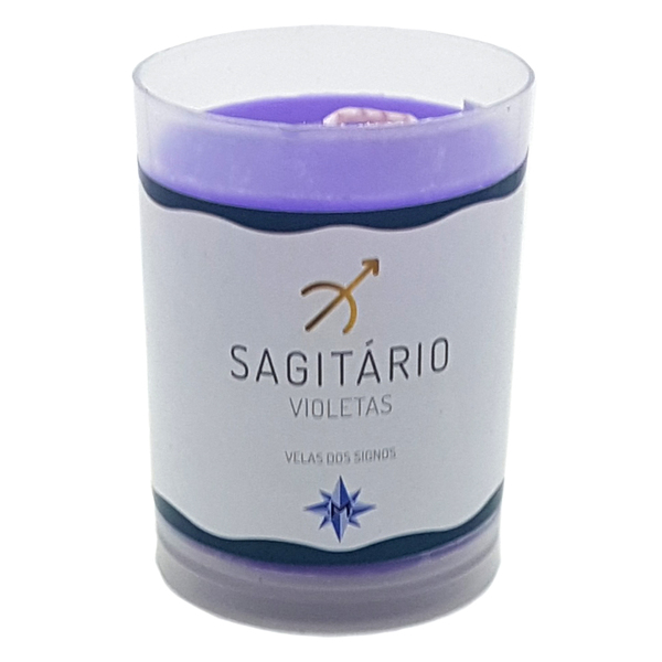 Vela Signo Sagitário Perfumada Sagitário Violetas 90g
