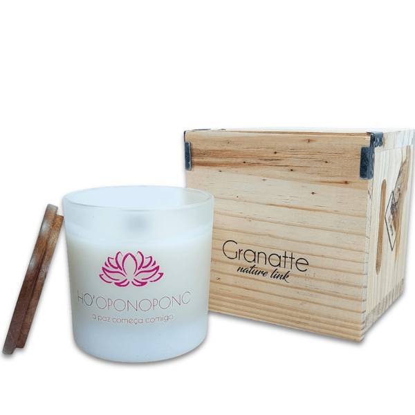 Vela Vegetal Aromática Ho'oponopono - Caixa De Madeira - Bran