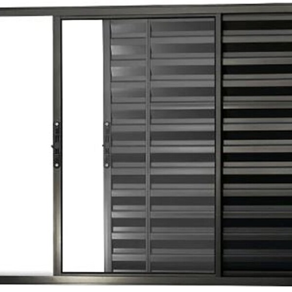 Veneziana 3 Folhas 1,00 X 1,00 Alumínio Preto