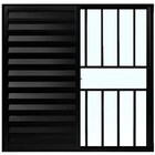 Veneziana 3 Folhas 1,00 X 1,50 C/grade Alumínio Preto