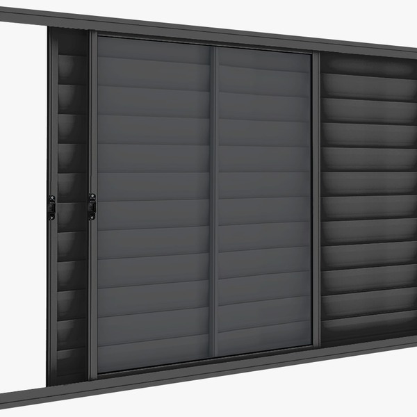 Veneziana 3 Folhas 1,00 X 1,50 Sem Grade Alumínio Preto