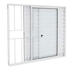 Veneziana 3 Folhas Aluminio Branco  Com Grade 1.00x1.00