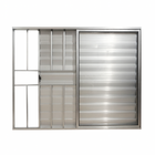 Veneziana 3 Folhas Aluminio Brilhante Com Grade 1,00x1,50