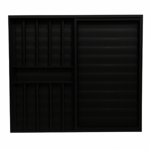 Foto de Veneziana 3 Folhas Aluminio Preto Com Grade 1,00x1,20