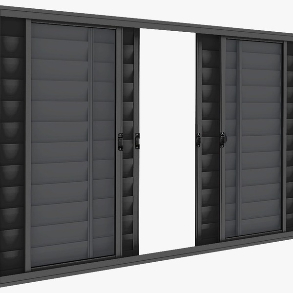 Veneziana 6 Folhas 1,00 X 1,20 Sem Grade Alumínio Preto