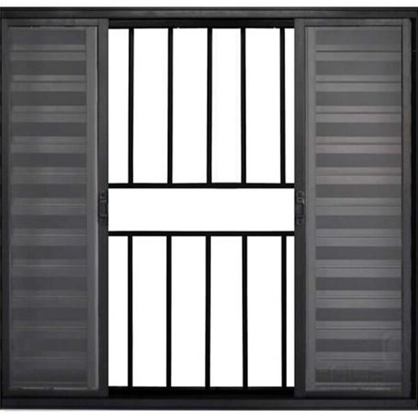 Veneziana 6 Folhas 1,00 X 1,50 C/grade Alumínio Preto