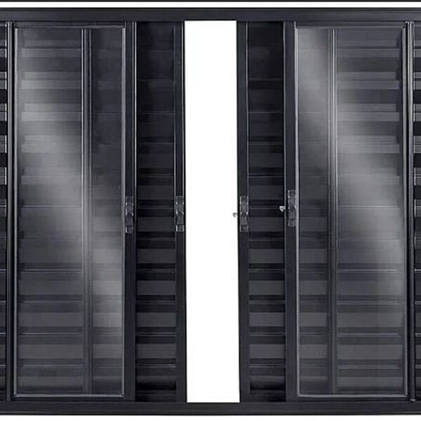 Veneziana 6 Folhas 1,20 X 1,20 Alumínio Preto