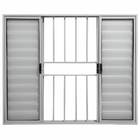 Veneziana 6 Folhas Aluminio Branco Com Grade 1,00x1,50