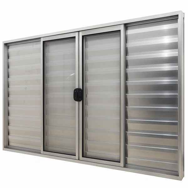 Veneziana 6 Folhas Aluminio Brilhante 1,00x1,50