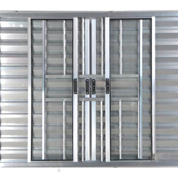 Veneziana 6 Folhas Aluminio Brilhante Com Grade  1.00x1.20