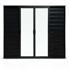 Veneziana 6 Folhas Aluminio Preto 1,00x1,20