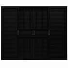 Veneziana 6 Folhas Aluminio Preto Com Grade 1,00x1,00