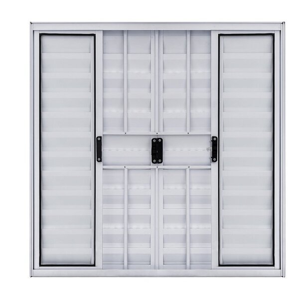 Veneziana 6 Folhas De Correr C/ Grade- Alumínio Branco 1,20 X