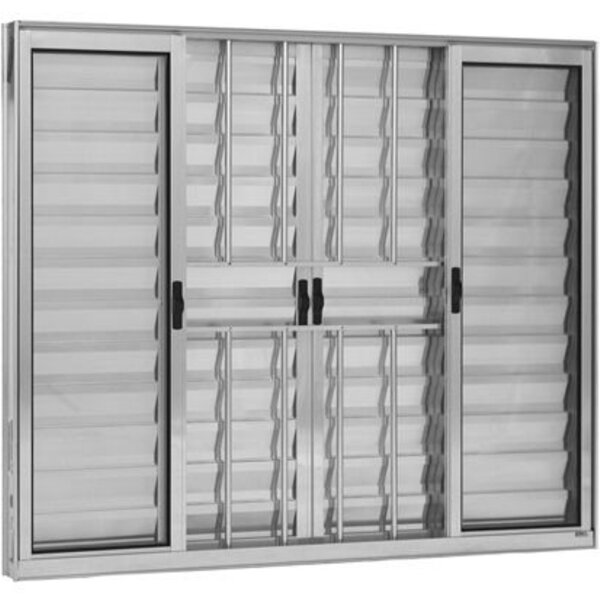 Veneziana 6 Folhas De Correr C/grade - Alumínio Brilhante 1,0