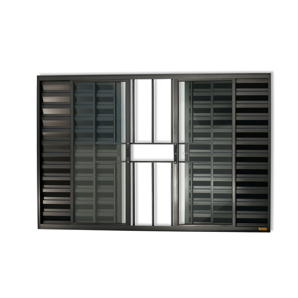 Veneziana 6 Folhas com Grade de Correr Alumínio 100x200cm Brimak