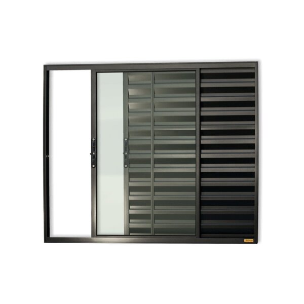 Veneziana Confort 3 Folhas Vidro Liso 80cm X 100cm Brimak Pre