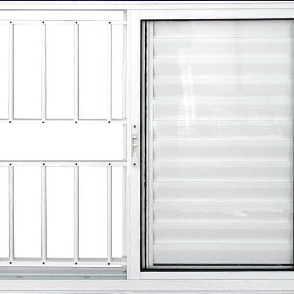 Veneziana De Aluminio 3 Folhas Com Grade Linha Premium Branco