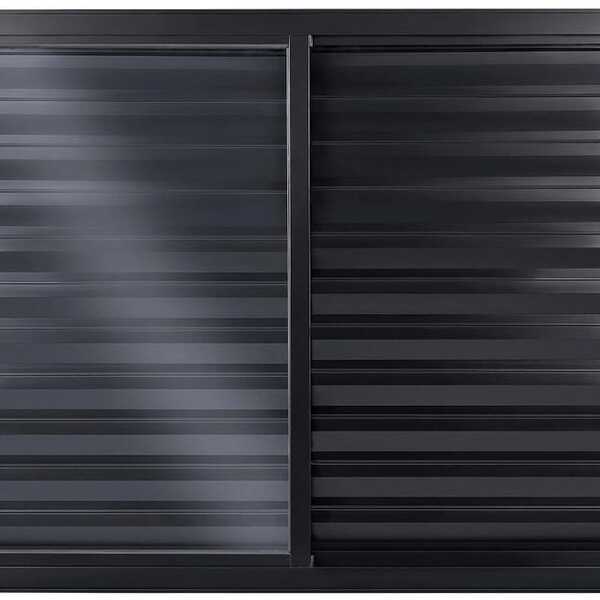 Veneziana De Aluminio 3 Folhas Sem Grade Linha Premium Preto