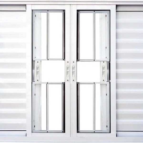 Veneziana De Aluminio 6 Folhas Com Grade Linha Premium Branco