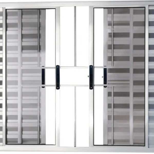 Veneziana De Aluminio 6 Folhas Com Grade Linha Premium Brilha