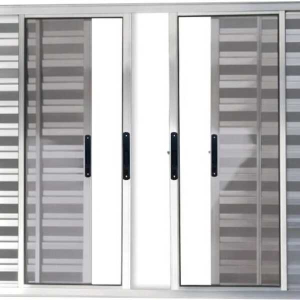 Veneziana De Aluminio 6 Folhas Sem Grade Linha Premium Brilha