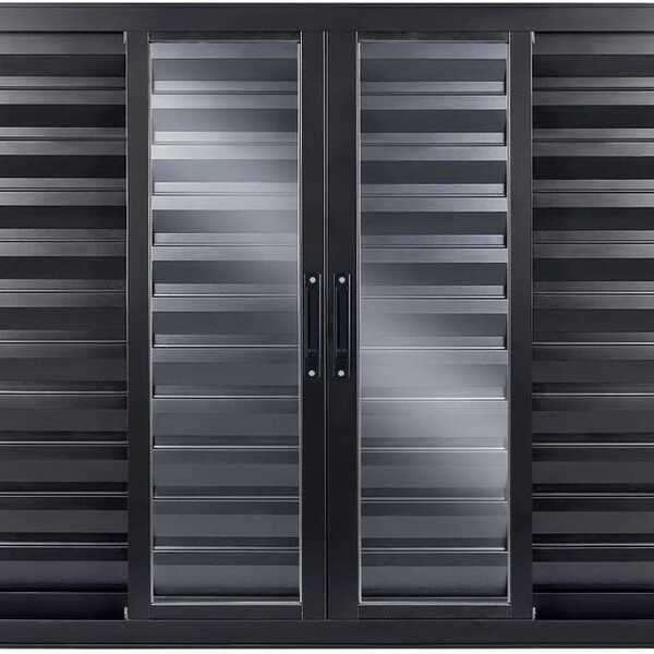 Veneziana De Aluminio 6 Folhas Sem Grade Linha Premium Preto