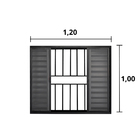 Veneziana De Correr 6 Folhas C/grade Aluminio Preto 1.00 X 1.