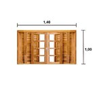 Veneziana De Correr 6 Folhas Padrão Imbuia Reto - Com Ferrage