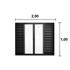 Veneziana De Correr 6 Folhas S/grade Aluminio Preto 1.00 X 2.