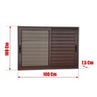 Veneziana Elite 3 Folhas Moveis 100 X 100 Vidro Liso Corten
