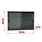 Veneziana Elite 3 Folhas Moveis 100 X 120 Vidro Liso Preto