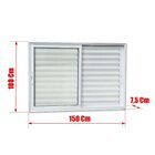 Veneziana Elite 3 Folhas Moveis 100 X 150 Vidro Liso Branco