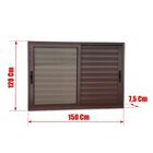 Veneziana Elite 3 Folhas Moveis 120 X 150 Vidro Liso Corten