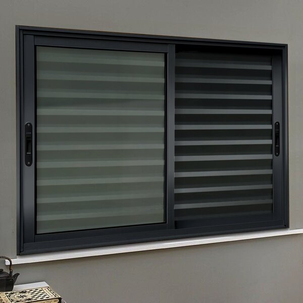 Veneziana Elite 3 Folhas Moveis 120 X 150 Vidro Liso Preto