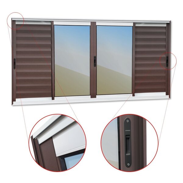 Veneziana Elite 6 Folhas Moveis 100 X 120 Vidro Reflex Mix Co