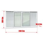 Veneziana Elite 6 Folhas Moveis 100 X 240 Vidro Liso Branco