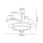Ventilador Air Basic Branco Pás Retráteis Controle Remoto