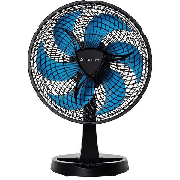 Ventilador Cadence 6 Pas New Windy Preto Azul 30cm