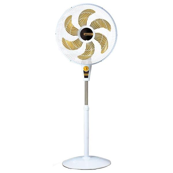 Ventilador De Coluna Mallory 40cm Delfos Ts+ 126w Branco/dour
