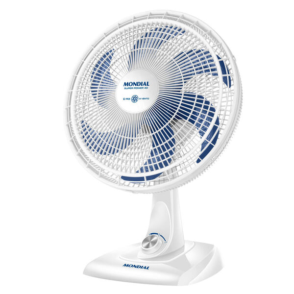 Ventilador De Mesa 40cm Super Power Mondial Branco E Azul 140
