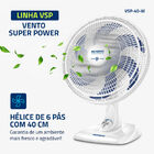 Ventilador De Mesa 40cm Super Power Mondial Branco E Azul 140