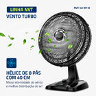 Ventilador De Mesa 40cm Turbo Mondial Preto/prata 140w Nvt-40